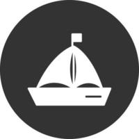 Boat Glyph Inverted Icon vector