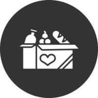 Food Donate Glyph Inverted Icon vector