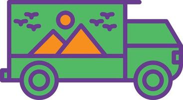 Truck Line Filled Two Color vector