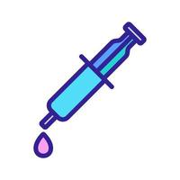syringe with lubricant material icon vector outline illustration