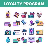 Loyalty Program Bonus Color Icons Set Vector