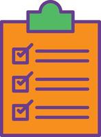 Checklist Line Filled Two Color vector