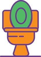 Toilet Line Filled Two Color vector