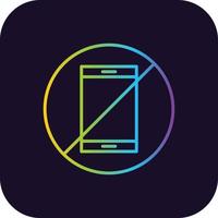 No Phone Gradient Icon vector