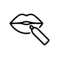 draw lips with pencil icon vector outline illustration