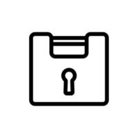 Door lock icon vector. Isolated contour symbol illustration vector