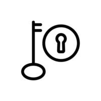 Lock and key icon vector. Isolated contour symbol illustration vector