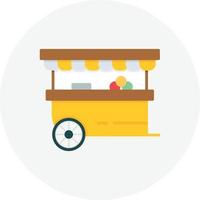 Food Stand Flat Circle vector