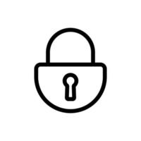 Lock for the door icon vector. Isolated contour symbol illustration vector