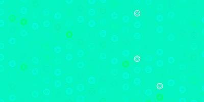 Light Green vector background with occult symbols.