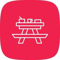 Picnic Table Line Round Corner vector