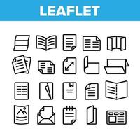 Leaflet Paper Collection Elements Icons Set Vector