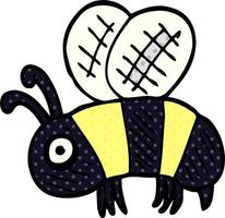cartoon doodle anxious bee vector