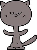 cartoon doodle happy cat vector