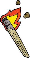 cartoon doodle burning torch brand vector