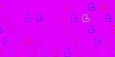 Light Multicolor vector backdrop with sweet hearts.