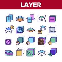 Layer Protect Material Collection Icons Set Vector