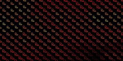 Dark orange vector pattern with feminism elements.