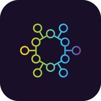 Atom Structure Gradient Icon vector