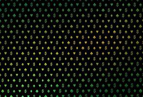 Dark green, yellow vector layout with elements of cards.