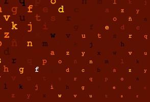 Dark orange vector pattern with ABC symbols.
