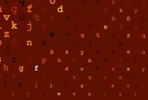 Dark orange vector pattern with ABC symbols.