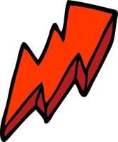 cartoon doodle lightning bolt symbol vector