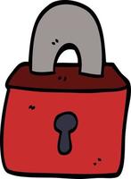 cartoon doodle locked padlock vector