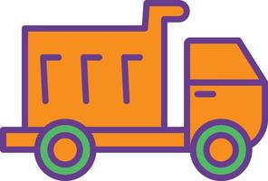 Dump Truck Flat Circle vector