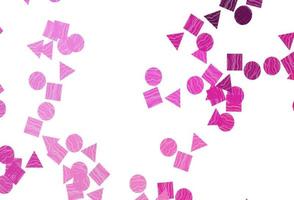 Light Pink vector template with crystals, circles, squares.