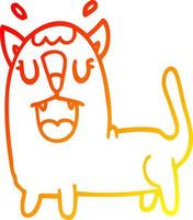 warm gradient line drawing cartoon funny cat vector