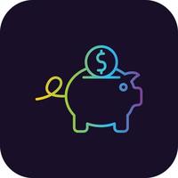 Piggy Bank Gradient Icon vector