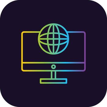 Lcd Globe Gradient Icon vector