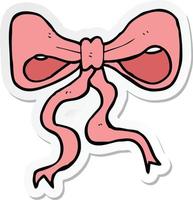 sticker of a cartoon bow vector