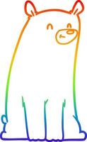 rainbow gradient line drawing cartoon bear vector