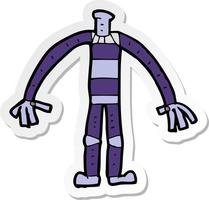 sticker of a cartoon robot body vector