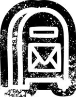mail box distressed icon vector