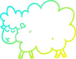 cold gradient line drawing cartoon sheep vector