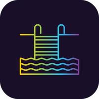 Water Stairs Gradient Icon vector