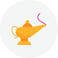 Genie Lamp Flat Circle vector