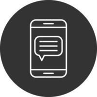 Message Line Inverted Icon vector
