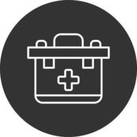 First Aid Kit Line Inverted Icon vector