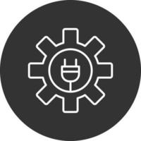 Gear Line Inverted Icon vector