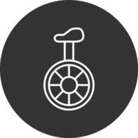 Unicycle Line Inverted Icon vector