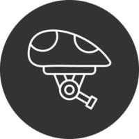 icono de línea de casco invertida vector