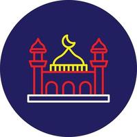 Mosque Line Multicolor vector