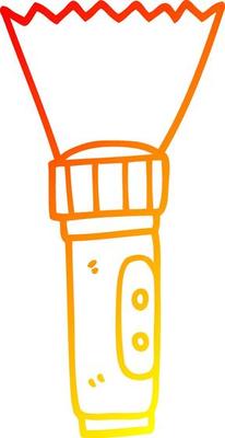 warm gradient line drawing cartoon electric torch