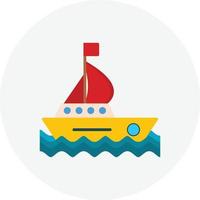 Boat Flat Circle vector