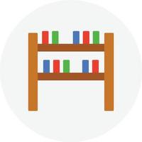 estante de libros círculo plano vector