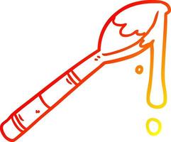 warm gradient line drawing spoonful of honey vector